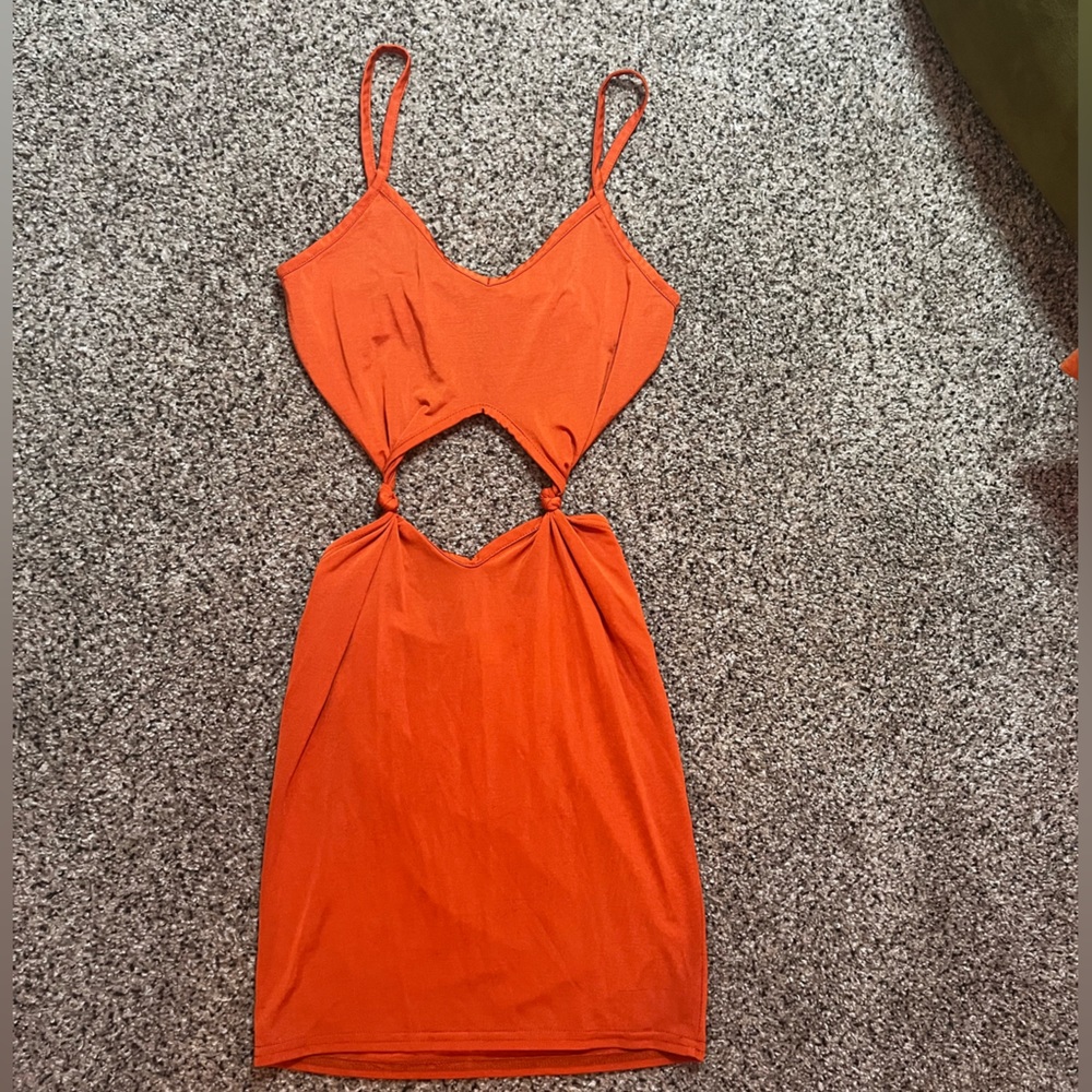 Women’s orange going out dress